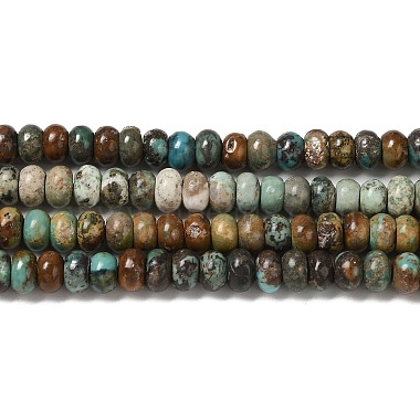 Saddle Brown Rondelle Natural Turquoise Beads