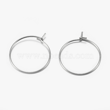 316 Surgical Stainless Steel Hoop Earrings Findings(STAS-I097-050E)-2