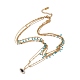 Synthetic Turquoise & Rhinestone Horse Eye Pendants Multi Layered Necklace with Plastic Beaded(NJEW-P269-19G)-1