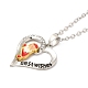 Heart with Word Best Wishes Zinc Alloy Pendant Necklaces for Christmas(NJEW-M203-02A-GP)-1