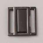 Alloy Belt Buckles, Square, Gunmetal, 24.5x24x3mm, Hole: 20x3mm(FIND-WH0148-133B)