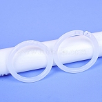 Polyethylene Loose Leaf Book Binder Hinged Rings, Round Ring, Clear, 50x5mm, Inner Diameter: 40mm(FIND-WH20033-025F)