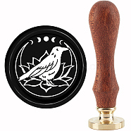 Brass Wax Seal Stamp with Handle, for DIY Scrapbooking, Bird Pattern, 3.5x1.18 inch(8.9x3cm)(AJEW-WH0184-0845)