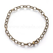 Iron Bracelet Making, with Lobster Claw Clasps, Antique Bronze, 8-1/8 inch(20.5cm)(IFIN-H031-AB)