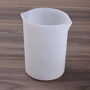 Silicone Measuring Cups, with Scale & Double Spout, Resin Craft Mixing Tools, White, 105x90x123mm, Inner Diameter: 83x100mm, Capacity: 450ml(15.22fl. oz)(DIY-F128-01B)