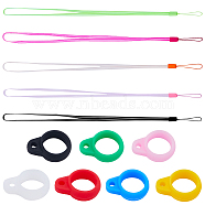5 Strands Rubber Lanyard Straps, with Plastic Findings, with 20Pcs Silicone Pendant, for Electronic Stylus & Lighter Making, Mixed Color, 6x0.5mm(DIY-GF0007-92)