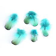 Chicken Feather Costume Accessories, Dyed, Dark Turquoise, 45~105x10~30mm(FIND-Q047-03)