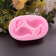 Food Grade Silicone Molds, Fondant Molds, For DIY Cake Decoration, Chocolate, Candy, UV Resin & Epoxy Resin Jewelry Making, Flamingo Shape, Pink, 75x47x19mm(DIY-E013-14)