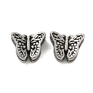 Animal 304 Stainless Steel Beads, Antique Silver, Butterfly, 9x11x5mm, Hole: 1.8mm(STAS-E214-11AS-10)