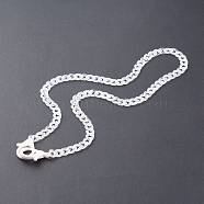Personalized Acrylic Curb Chain Necklaces, Handbag Chains, with Plastic Lobster Claw Clasps, WhiteSmoke, 28.34 inch(72cm)(NJEW-JN03431-03)