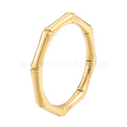 Ion Plating(IP) 201 Stainless Steel Bamboo Sticker Finger Ring for Women, Real 18K Gold Plated, US Size 7 3/4(17.9mm)(RJEW-N038-130LG)