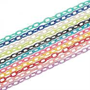 11 Colors Acrylic Opaque Cable Chains, AB Color, Horse Eye, Mixed Color, 13x8x2mm, 18.5 inch~19.29 inch(47~49cm)/strand, 1strand/color(PACR-CJ0001-12)