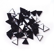 Flocky Acrylic Cabochons, Triangle, Black, 8.5x9.5x1.5mm(X-OACR-I001-J02)