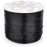 Round Aluminum Wire, Black, 18 Gauge, 1mm, about 492.12 Feet(150m)/roll(AW-BC0001-1mm-09)