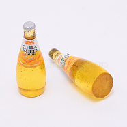 Resin Beads, Imitation Chia Seed Drink Bottle, No Hole, Gold, 30x11mm(RESI-WH0010-03A)