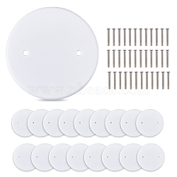 Round PP Plastic Electric Junction Box Cover, with 304 Stainless Steel Screws, White, Cover: 109x2mm, Hole: 5.5mm, 18pcs, Screws: 42.5x8.5mm, Pin: 5mm, 36pcs(FIND-FH0006-57)