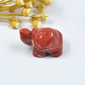 Natural Red Jasper Display Decorations, Tortoise Feng Shui Ornament for Longevity, for Home Office Desk, 38~42x25~27x20mm