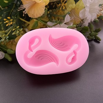 Food Grade Silicone Molds, Fondant Molds, For DIY Cake Decoration, Chocolate, Candy, UV Resin & Epoxy Resin Jewelry Making, Flamingo Shape, Pink, 75x47x19mm