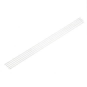 Iron Self Threading Hand Sewing Needles, Nickel Metal Color, Easy Thread Big Eye Needle for Older Blind, Platinum, 229~231x1x0.6mm, Hole: 2.5x0.4mm