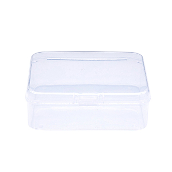 Square Plastic Bead Storage Containers, Clear, 8.2x8.2x2.7cm