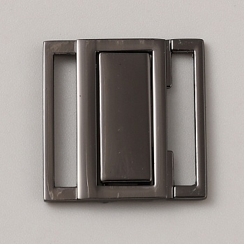 Alloy Belt Buckles, Square, Gunmetal, 24.5x24x3mm, Hole: 20x3mm