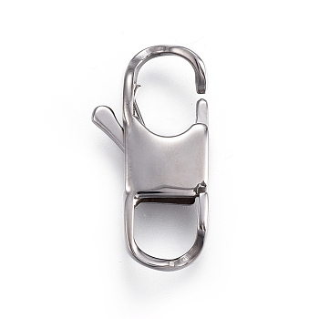 304 Stainless Steel Lobster Claw Clasps, Stainless Steel Color, 23x12x5mm, Hole: 6mm