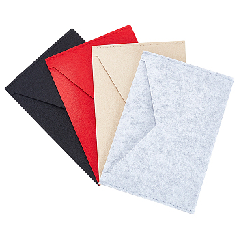 WADORN 4Pcs 4 Colors Wool Felt Envelope Purse Insert Organizer, for Crossbody Bag Making, Mixed Color, 14.9x21.9x0.35cm, 1pc/color