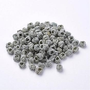 Polyester Weave Beads, Round, Light Grey, 6x5mm, Hole: 4mm, about 200pcs/bag