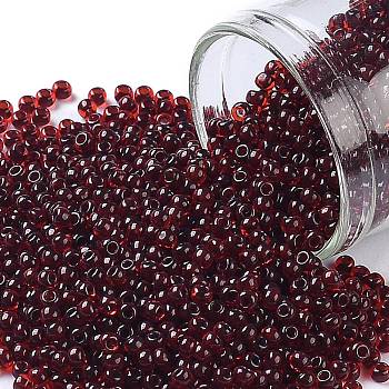 TOHO Round Seed Beads, Japanese Seed Beads, (2153) Black Cherry Lined Dark Amber, 11/0, 2.2mm, Hole: 0.8mm, about 5555pcs/50g