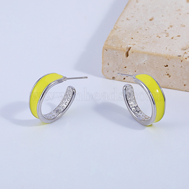 C-shaped Brass Stud Earrings(WZ1638)-3