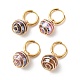 Round Natural Agate Beads Dangle Huggie Hoop Earrings(EJEW-JE04718-04)-1