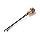 Eco-Friendly Copper Wire Wrapped Round Gemstone Hair Bobby Pin(OHAR-JH00025-01)-5