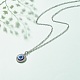 Stainless Steel Evil Eye Pendant Necklace for Women(NJEW-JN03893)-2