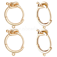 10 Pairs Brass Knot Hoop Earring Findings, with Horizontal Loop, Long-Lasting Plated, Real 14K Gold Plated, 7 Gauge(3.5mm), 17.5x13x3.5mm, Hole: 0.9mm, Pin: 1mm(KK-BBC0008-51)