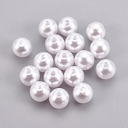 ABS Plastic Imitation Pearl Beads, Round, White, 4mm, Hole: 1.6mm(X-KY-G009-4mm-03)