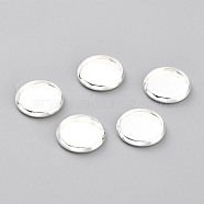 304 Stainless Steel Cabochon Settings, Plain Edge Bezel Cups, Flat Round, Silver, 12x2mm Tray: 10mm(STAS-Y001-12C-S)