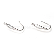 304 Stainless Steel Earring Hooks, with Vertical Loop, Ear Wire, Stainless Steel Color, 20.5x4.5x0.7~4.5mm, 21 Gauge, Hole: 1.2mm(STAS-Z034-11P)
