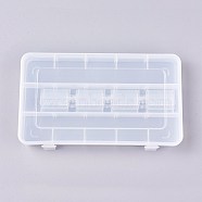 15 Grids Polypropylene(PP) Crafts Storage Boxes, with Adjustable Dividers, Jewelry Organizer Container, Clear, 17.8x10.5x2.4cm(CON-K004-10)