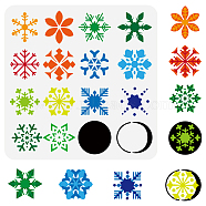 PET Hollow Out Drawing Painting Stencils, for DIY Scrapbook, Photo Album, Snowflake Pattern, 30x30cm(DIY-WH0391-0500)