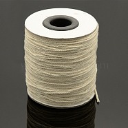 Round Cotton Twist Threads Cords, Macrame Cord, Light Yellow, 1mm, about 100yards/roll(300 feet/roll), 6rolls/bag(OCOR-L006-A-15)