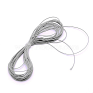 Waxed Polyester Cord, Round, Silver, 1.5mm, 10m/bundle(YC-TAC0002-B-21)