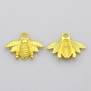 Tibetan Style Alloy Pendants, Cadmium Free & Nickel Free & Lead Free, Bees, Golden, 16.5x21.5x3mm, Hole: 2mm(TIBEP-S018-G-FF)