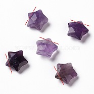 Natural Amethyst Charms, Star, Faceted, 13~13.5x14~14.5x6~6.5mm, Hole: 0.8mm(G-H241-04D)