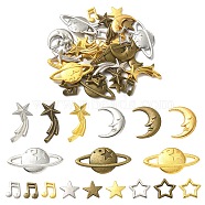 DIY Jewelry Making Finding Kit, Including Zinc Alloy Cabochon & Links & Cabochon Enamel Settings, Star & Moon & Musical Note, Mixed Color, 36Pcs/bag(DIY-YW0007-21)