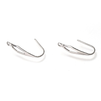 304 Stainless Steel Earring Hooks, with Vertical Loop, Ear Wire, Stainless Steel Color, 20.5x4.5x0.7~4.5mm, 21 Gauge, Hole: 1.2mm