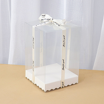 Rectangle Transparent Plastic Packaging Box, for Candle Packaging Gift Box, White, 15x10x10cm