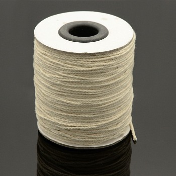 Round Cotton Twist Threads Cords, Macrame Cord, Light Yellow, 1mm, about 100yards/roll(300 feet/roll), 6rolls/bag