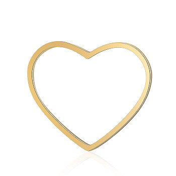 201 Stainless Steel Linking Rings, Heart, Golden, 23.5x29.5x1mm, Hole: 27x18.5mm