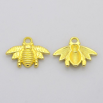 Tibetan Style Alloy Pendants, Cadmium Free & Nickel Free & Lead Free, Bees, Golden, 16.5x21.5x3mm, Hole: 2mm