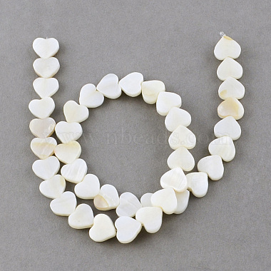 10mm Creamy White Heart Other Sea Shell Beads